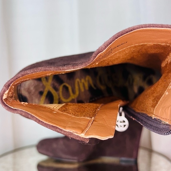 SAM Edelman Wilma Suede Wedge Booties Brown Size 9 - Picture 9 of 9